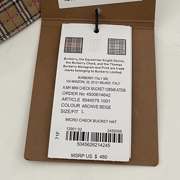 BURBERRY Cotton-blend Micro Check Bucket Hat In Traditional Burberry Pattern - Picture 11 of 16